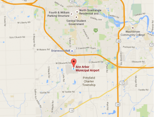 Map to Ann Arbor airport