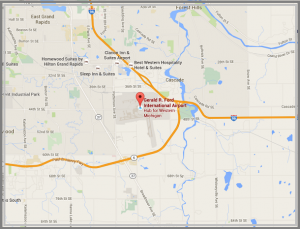 Map to Grand Rapids airport